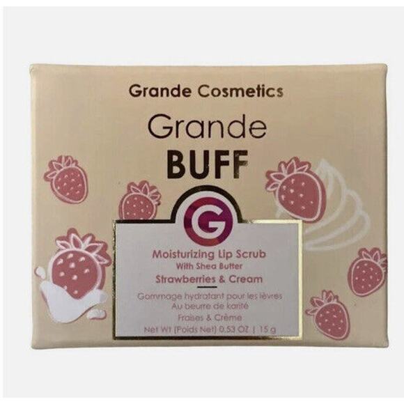GRANDE COSMETICS Grande Buff Moisturizing Lip Scrub Strawberries+Cream Full Size - Picture 1 of 2